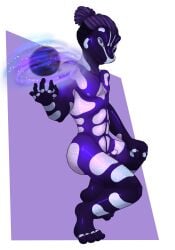 absurd_res amazon_milk_frog amphibian angelohoshi anthro black_hole erection frog genitals hair hi_res humanoid_genitalia humanoid_penis magic_user male penis purple_body purple_hair purple_skin realistic_penis_size solo tree_frog