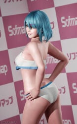 3d athletic athletic_female blue_eyes blue_hair breasts busty darts77 dead_or_alive female female_focus female_only hourglass_figure medium_breasts nico_(doa) pinup pinup_pose shoulder_length_hair tagme wide_hips
