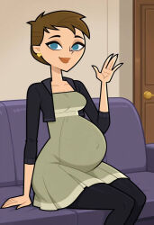 ai_generated brown_hair brunette_female disventure_camp disventure_camp:_carnival_of_chaos female female_only ivy_(disventure_camp) ivy_berki odd_nation_cartoons pregnant pregnant_belly pregnant_female