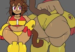 1girl 1girls anthro anthro_female anthrofied ass ass_focus ass_up big_ass big_butt black_nose breasts brown_body brown_skin bubble_ass bubble_butt butt butt_focus cat_tail chubby chubby_female clothed clothed_female clothing dumptruck_ass dumptruck_butt female female_focus female_only gameoverse glitch_productions kit_(gameoverse) kit_bodega large_breasts looking_at_viewer presenting presenting_ass presenting_breasts presenting_butt presenting_hindquarters ribznsfw robotic_arm robotic_arms slightly_chubby slightly_chubby_female smile smiling smiling_at_viewer solo solo_focus tail thick_ass thick_butt thick_hips thick_legs thick_thighs