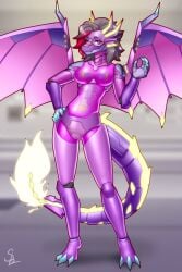 anthro dragon female genitals hi_res joints machine mythological_creature mythological_scalie mythology nariikhan robot robot_anthro robotic robotization scalie solo translucent translucent_body translucent_tail vulva