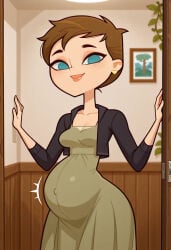 ai_generated brown_hair brunette_female disventure_camp disventure_camp:_carnival_of_chaos female female_only ivy_(disventure_camp) ivy_berki odd_nation_cartoons pregnant pregnant_belly pregnant_female