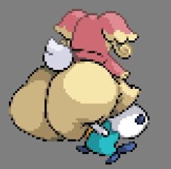 1boy1girl anthro ass ass_focus audino back_view bbw bbw_furry big_ass big_butt bigger_female bottom_heavy bottom_heavy_female chubby chubby_female digital_media_(artwork) dumptruck_ass fat fat_ass female from_behind furry furry_female gomu_gyu huge_ass larger_female oshawott pixel_art plump pokemon rear_view size_difference smaller_male wide_hips