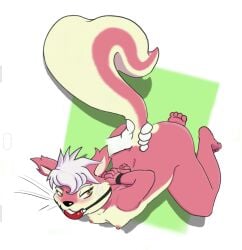 anonymous_character anthro ball_gag bdsm blush bondage bound breasts butt drinkspaintwater duo faceless_character faceless_female faceless_male female female/female fur gag hair hi_res intersex intersex/intersex male male/female mammal nude pink_body pink_fur rodent sciurid shortcake_(drinkspaintwater) tree_squirrel white_hair willing_prey