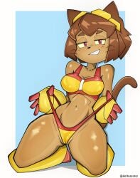 breasts deltazecter gameoverse kit_(gameoverse) looking_at_viewer solo swimsuit
