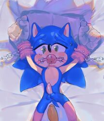 2boys anus_peek arms_tied ball_gag blue_fur bondage bound crying_with_eyes_open drooling femboy fuzzy_handcuffs gag gagged gagged_drooling green_eyes heart-shaped_pupils imminent_sex lidded_eyes male/male male_pov on_back on_bed penis_size_difference pinklilim pov shadow_the_hedgehog silhouette sonadow sonic_(series) sonic_the_hedgehog sonic_the_hedgehog_(series) tears_of_pleasure thigh_highs_only thighhighs tied_to_bed wiffle_ball_gag wiffle_gag yaoi