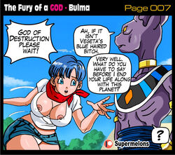 areola_slip beerus breasts bulma_briefs cheating comic dragon_ball dragon_ball_super fear female god_of_destruction imminent_sex interspecies male miniskirt nipple_slip nipples_outside nipples_visible_through_clothing page_7 pantyshot skirt super_melons the_fury_of_a_god_(supermelons) upskirt