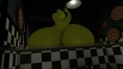 3d animated big_ass big_breasts big_tummy bimbo chica_(fnaf) classic_chica_(fnaf) dancing five_nights_at_freddy's hyper_ass hyper_breasts selfupload solo tagme teasing twerking video vrchat vrchat_avatar