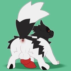 1:1 1boy 2019 animal_genitalia animal_penis anus ass big_ass big_penis black_fur canine_penis feet feral fur furry green_background half-closed_eyes knot large_penis looking_back male male_only mammal nintendo nude orange_eyes original_character paws penis perineum pokémon_(species) pokemania pokemon pokemon_rse presenting presenting_hindquarters raccoon raised_tail red_eyes red_penis simple_background smile solo tail testicles thick_thighs video_games white_fur wide_hips zigzagoon