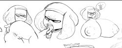 alternate_breast_size annoyed anus ass asshole big_breasts breasts_bigger_than_head drawpile fang hexanne huge_breasts pearl_(splatoon) presenting presenting_hindquarters pussy short_hair showing_ass splatoon tongue_out touching_tongue