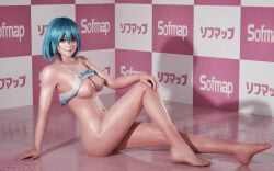 3d athletic athletic_female blue_eyes blue_hair breasts busty darts77 dead_or_alive female female_focus female_only hourglass_figure medium_breasts nico_(doa) pinup pinup_pose shoulder_length_hair tagme wide_hips