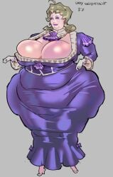 1girls bbw belly belly_bulge big_belly big_breasts chubby chubby_female cleavage dress duchess elderly_female fat female huge_breasts long_dress makeup mature mature_female milf mole mole_on_breast mole_under_eye mole_under_mouth older_female overweight overweight_female plump purple_dress solo stamina64 tagme thick_thighs wide_hips