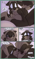 anthro bed bedroom_eyes comic dialogue dirty_bunny duo female from_front_position furniture incest_(lore) lying male male/female mammal marissa_keys missionary_position narrowed_eyes nude on_back penetration procyonid raccoon seductive sex son_penetrating son_penetrating_mother speech_bubble tommy_keys vaginal vaginal_penetration