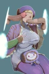 1girls 2d 3boys artist_request big_breasts big_penis blonde_hair blowjob breasts busty erect_nipples erect_penis erection fellatio female female_focus foursome glory_hole handjob headgear hourglass_figure ingrid_(capcom) kneeling mmmf_foursome nipple_bulge pantyhose penis portal portal_sex red_eyes street_fighter street_fighter_6 tagme wide_hips