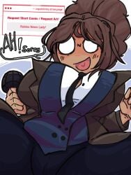 1girls breasts clothed clothed_female fully_clothed host_(roblox) inkzan microphone news_lady_(roblox) now_playing_on_roblox roblox robloxian tagme thighs tight_clothing