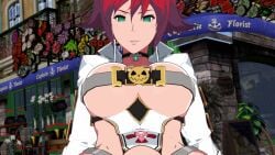1futa 3d animated big_penis blowjob elphelt_enjoyer erection futa_only futa_sans_pussy futanari green_eyes guilty_gear guilty_gear_strive intersex jack-o'_valentine light-skinned_futa light_skin partially_clothed pov pov_blowjob red_hair taker_pov thick_thighs