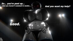 1girls 3d big_breasts black_hair grey_body grey_skin huge_breasts large_breasts looking_at_viewer modestmorning oblivionfall phalia