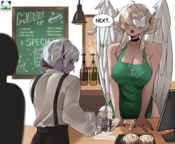 angel angel_wings brynn_bell_(diplomacyraptor) cum_addict cum_as_food cum_as_milk dark_elf dick_milk diplomacyraptor diplomacyraptor_oc futanari iced_latte_with_dick_milk madoshii tentacle_cock