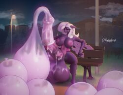 absurd_res animal_genitalia animal_penis anthro balls bench big_balls big_breasts big_penis bodily_fluids breasts changeling_(mlp) city cityscape colored_cum condom cum equid equine equine_genitalia equine_penis excessive_cum excessive_genital_fluids filled_condom friendship_is_magic genital_fluids genitals gynomorph hasbro hi_res huge_balls huge_breasts huge_penis hyper hyper_balls hyper_breasts hyper_genitalia hyper_penis intersex mammal masturbation my_little_pony night park_bench penis public public_masturbation public_nudity sexual_barrier_device silent_moon_(oc) sitting skye_cloud solo unusual_bodily_fluids unusual_cum unusual_genital_fluids wearing_condom