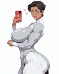 1girls abs ai_generated alien alien_girl anissa ass big_ass big_breasts black_hair breasts female female_only invincible invincible_(comics) missmtf muscular muscular_female navel selfie short_hair solo thick_thighs thunder_thighs viltrumite wide_hips