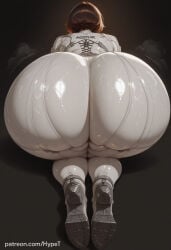 1girl ai_generated alternate_version_at_source asian asian_female ass_focus back_view big_ass big_butt big_hips bodysuit brown_hair child_bearing_hips clothing evie_(stellar_blade) fat_ass handwear hips_wider_than_shoulders huge_ass hypet jump medium_breasts pale_skin plugsuit shift_up shiny shiny_skin short_hair simple_background skintight skintight_clothing steam steaming_body stellar_blade stellar_blade:_blood_rain tagme thick thick_ass thick_hips thick_legs thick_thighs thighs tight_clothing tomboy white_bodysuit wide_hips