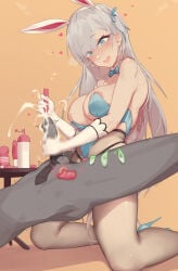1boy 1girls asuna_(blue_archive) blue_archive caisan female femdom male pegging sounding strap-on submissive_male urethral_insertion
