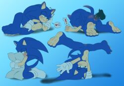 andromorph anthro ass balls barefoot blush cuntboy eulipotyphlan feet hedgehog hi_res intersex mammal masturbation nowykowski7 nude penis pillow pussy solo_focus sonic_(series) sonic_the_hedgehog vaginal_penetration