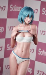 3d athletic athletic_female blue_eyes blue_hair breasts busty darts77 dead_or_alive female female_focus female_only hourglass_figure medium_breasts nico_(doa) pinup pinup_pose shoulder_length_hair tagme wide_hips