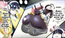 big_butt dialogue ecchitrail fat_ass female furry huge_ass kenny kenny_(kenashcorp) panda pantyhose pokemon shortstack thick thick_thighs