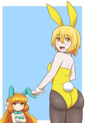 2girls bunny_costume bunnysuit don_quixote_(limbus_company) female ishmael_(limbus_company) leud limbus_company project_moon tagme