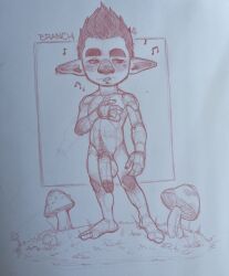 big_ears big_head big_penis branch branch_(trolls) dreamworks happy_trail male naked_male penis shearberry_(artists) sketch small_body trolls_(film)