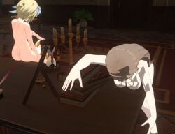 3d after_sex ass back_view bent_over_table blowjob cum cum_on_ass cum_on_body cum_on_breasts deepthroat domination forced forced_oral futa_on_female futadom futanari genshin_impact grabbing_legs head_grab jean_(genshin_impact) jean_gunnhildr kneeling kneeling_oral_position leaking_cum leaning_back lisa_(genshin_impact) looking_down lumine_(genshin_impact) nude nude_female nude_futanari office oral passed_out rape rape_face raped runeiteer scared sitting small_pupils smaller_futanari smug unseen_female_face unwanted_cumshot unwilling unwilling_prey violated_heroine wide_eyed