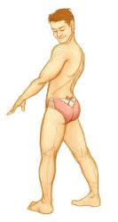 beginte brown_hair dean_winchester freckles lingerie male male_only muscular panties pink_panties solo solo_male supernatural_(series)