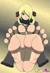 big_feet cynthia_(pokemon) electroprim female foot_fetish milf pokemon