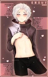 1boy artist_name elrubius femboy heart heart-shaped_pupils looking_at_viewer male male_only safe sfw snowy_(rubius_vt) vtuber watermark youtube youtube_hispanic youtuber_boy