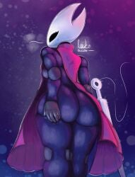 ass_cleavage ass_focus ass_grab back_view big_ass bottom_view bottomless exposed_ass hollow_knight hornet_(hollow_knight) horny_female looking_at_viewer looking_back looking_pleasured open_clothes sweat sweatdrop sweating