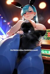 1girls ai_generated aqua_eyes aqua_hair ass big_ass big_breasts big_butt big_penis blue_eyes blue_hair breasts bulma bulma_(bunny) bulma_briefs bunny_ears bunnysuit choker dark-skinned_male dragon_ball dragon_ball_(classic) female huge_breasts interracial large_ass large_breasts large_penis light-skinned_female long_hair looking_at_viewer penis petplay pink_lipstick roleplay seductive_eyes seductive_look seductive_mouth sinderellaart thiccwithaq_(ai_style) tie turquoise_eyes turquoise_hair viewed_from_below