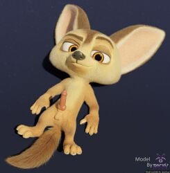 3_toes 3d_(artwork) 4_fingers absurd_res animal_genitalia anthro anus balls barely_visible_anus big_ears black_nose blender_(artwork) canid canine canine_genitalia claws digital_media_(artwork) disney english_text erection eyebrows feet fennec_fox fingers finnick_(zootopia) fluffy fluffy_tail fox fur genitals hi_res looking_at_viewer lying male male_only mammal mouth_closed narrowed_eyes on_back on_model orange_eyes paws penis pink_penis raised_eyebrow rockyrcoon simple_background smile smiling_at_viewer solo spread_legs spreading tail tan_body text toes true_fox watermark zootopia