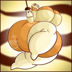 chubbyconnieart cookie_run full_body_inflation tagme white_choco_cookie