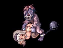 animated defeated defeated_heroine female monster monster_rape pixel_art ragnarok_online restrained vaginal_penetration warlock warlock_(ragnarok_online) white_hair zombie