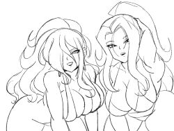 2girls darwaarts female_focus female_only luna_(darwaarts) multiple_girls oc original_character rosalind_(darwaarts) swimsuit