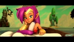 1futa 1girls 3d animated big_penis blue_eyes breasts clothed female foreskin futa_on_female futanari hairjob handjob marsd_(artist) penis ponytail purple_hair shantae shantae_(character) smooth_skin sound source_filmmaker video