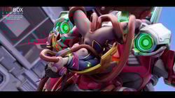 1girls 3d academy_d.va alternate_costume areolae black_hair blazer blizzard_entertainment bottomless breasts d.va female fireboxstudio glasses hana_song headset horny looking_at_viewer medium_breasts meka nipples overwatch pose rape restrained school_uniform spitroast spread_legs stomach_bulge suspension tentacle tentacle_sex triple_penetration upside-down