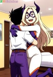 ai_generated boku_no_hero_academia crossover dizbabes dragon_ball dragon_ball_gt dragon_ball_super hug mask mount_lady my_hero_academia son_goten stable_diffusion yuu_takeyama