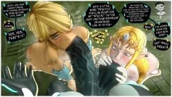 1boy1girl 1futa 3d 3d_(artwork) :&gt;= anteater_face big_ass big_butt blonde blonde_female blonde_hair blowjob blowjob_face blush both_sexes_in_same_situation cock_worship drool ear_piercing earrings fellatio femboy futa_on_female futa_on_male futanari gay gerudo_top gloves highv0ltage huge_balls huge_cock humiliation hyrule_warriors light-skinned_female light-skinned_male link link_(hyrule_warriors) lipstick lipstick_on_penis mascara mascara_tears massive_balls massive_penis midna nintendo on_knees princess_zelda saliva sfm source_filmmaker sucking sucking_balls sucking_penis sucking_testicles sweat sweating sweaty tattoos text the_legend_of_zelda twilight_princess twink veiny_penis wet wet_body wet_skin white_gloves zelda_(hyrule_warriors)