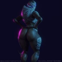 1:1 3d_(artwork) absurd_res alien ass big_butt bioware brown_body coolmaster98 digital_media_(artwork) electronic_arts female hands_on_hips hi_res humanoid looking_at_viewer looking_back looking_back_at_viewer mass_effect not_furry nude portrait rear_view solo three-quarter_portrait turian vetra_nyx