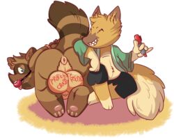all_fours alpha_channel animal_crossing anus ass ass_up ball_gag balls big_balls big_testicles body_writing bondage bound caktusjuice canid canine crazy_redd duo fox furry gag huge_balls huge_testicles humiliation hyper hyper_balls hyper_testicles male male_only mammal nintendo nude procyonid pucker raccoon raccoon_dog tanuki testicles tom_nook