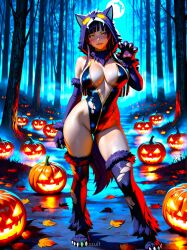 0assult0 1girls ai_generated anime anime_girl bare_thighs beautiful beautiful_girl breasts busty cat_costume cat_legs cat_paws curvy dark_hair dead_trees fairy_tail fantasy female female_only forest halloween halloween_theme high_leg_leotard hot kagura_mikazuchi kawaii large_breasts lights maple_leaves midnight mist moonlight nature pumpkin seductive seductive_pose semi_realistic sexy_pose smiling_at_viewer solo swordswoman thick_thighs torn_clothing unzipped voluptuous_female witch zipper