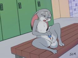 2019 anthro anus disney female flat_chest hi_res judy_hopps lagomorph leporid mammal masturbation pussy rabbit s1m sex_toy solo vibrator zootopia