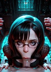 ai_generated animated ass_focus black_hair blowjob bob_cut bouncing_ass bubble_butt clapping_cheeks deepthroat face_fucking fellatio forced_oral freckles glasses goth goth_girl halloween hand_on_head hi_res high_quality high_resolution highres kneeling lipstick looking_back makeup moaning night oral oral_sex pov pov_eye_contact reverse_cowgirl_position runny_makeup scooby-doo sex sfx skirt skirt_lift sound sound_effects sweat sweating sweaty sweaty_ass sweaty_body tagme teenager throat_fuck velma_dinkley video wet wet_body wet_pussy wet_skin young younger_female